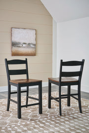 Valebeck - Black / Brown - Barstool (Set of 2) - JaxCo Furniture