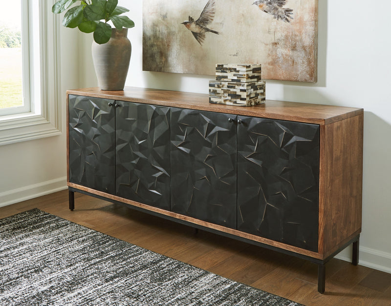 Dorannby - Black / Brown - Accent Cabinet - JaxCo Furniture