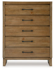 Sherbana - Light Brown - Five Drawer Chest - JaxCo Furniture