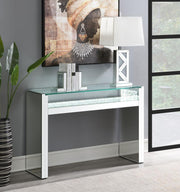 Edna - Mirrored Acrylic Console Table LED Lighting - Silver - JaxCo Furniture