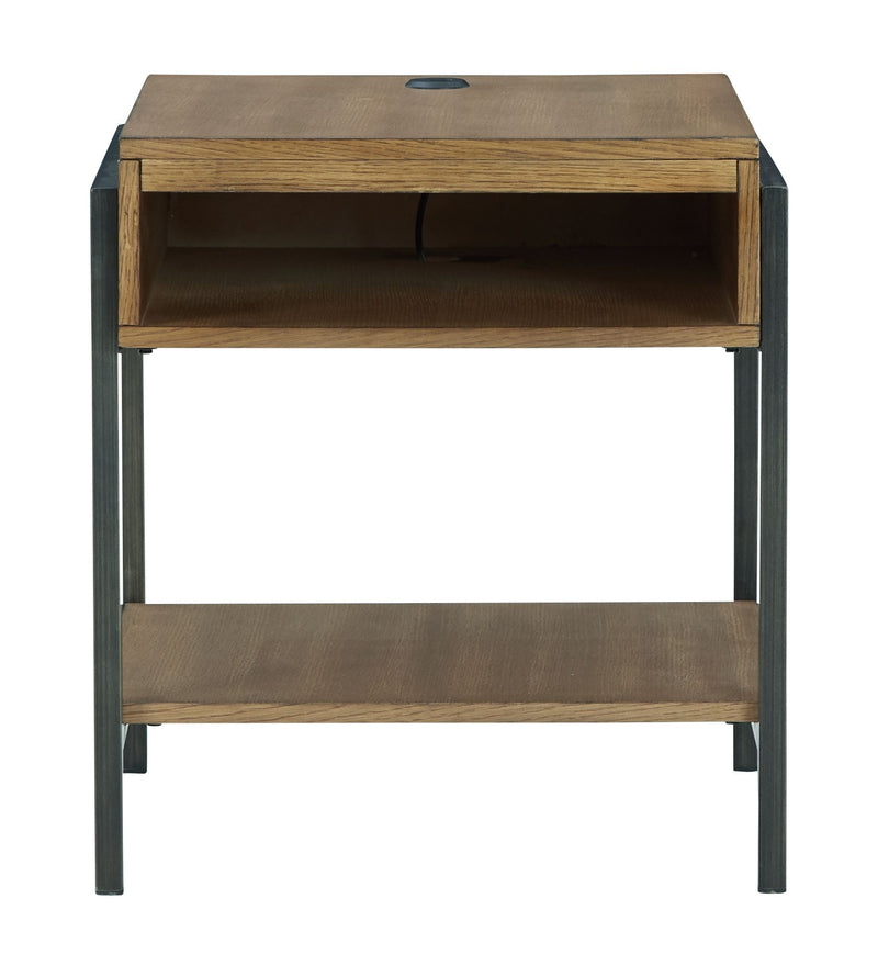 Fridley - Brown / Black - Rectangular End Table - JaxCo Furniture