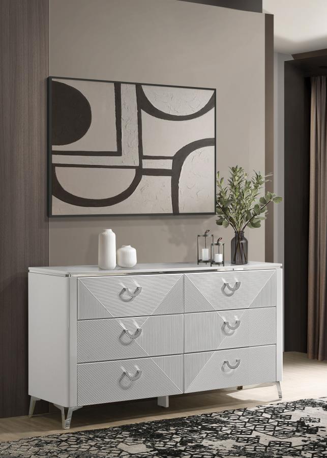 Cassia - 6-Drawer Bedroom Dresser Cabinet - JaxCo Furniture
