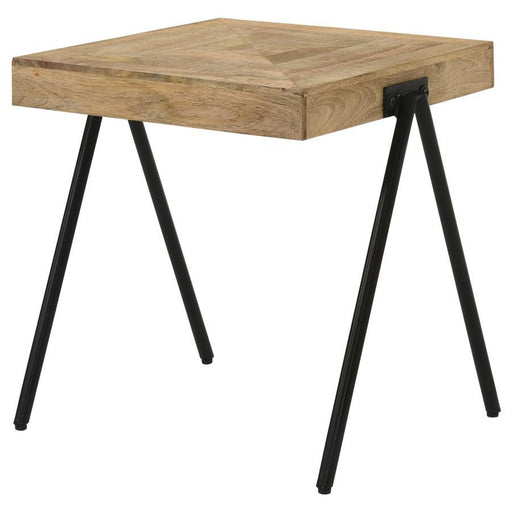 Avery - Square Solid Mango Wood Side End Table - Natural - JaxCo Furniture