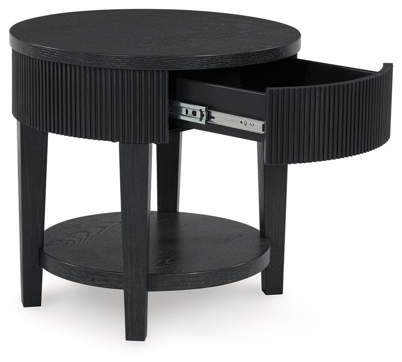 Marstream - Black - Round End Table - JaxCo Furniture