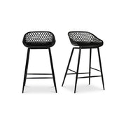 Piazza - Outdoor Counter Stool (Set of 2) - Black - JaxCo Furniture