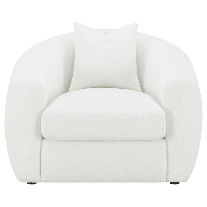 Isabella - Faux Sheepskin Upholstered Accent Chair Natural - Ivory - JaxCo Furniture