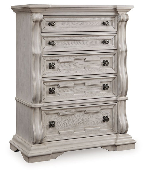 Bruchandi - Antique White - Five Drawer Chest - JaxCo Furniture