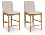 Isanti - Light Brown - Upholstered Barstool (Set of 2) - JaxCo Furniture