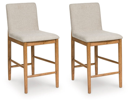 Isanti - Light Brown - Upholstered Barstool (Set of 2) - JaxCo Furniture