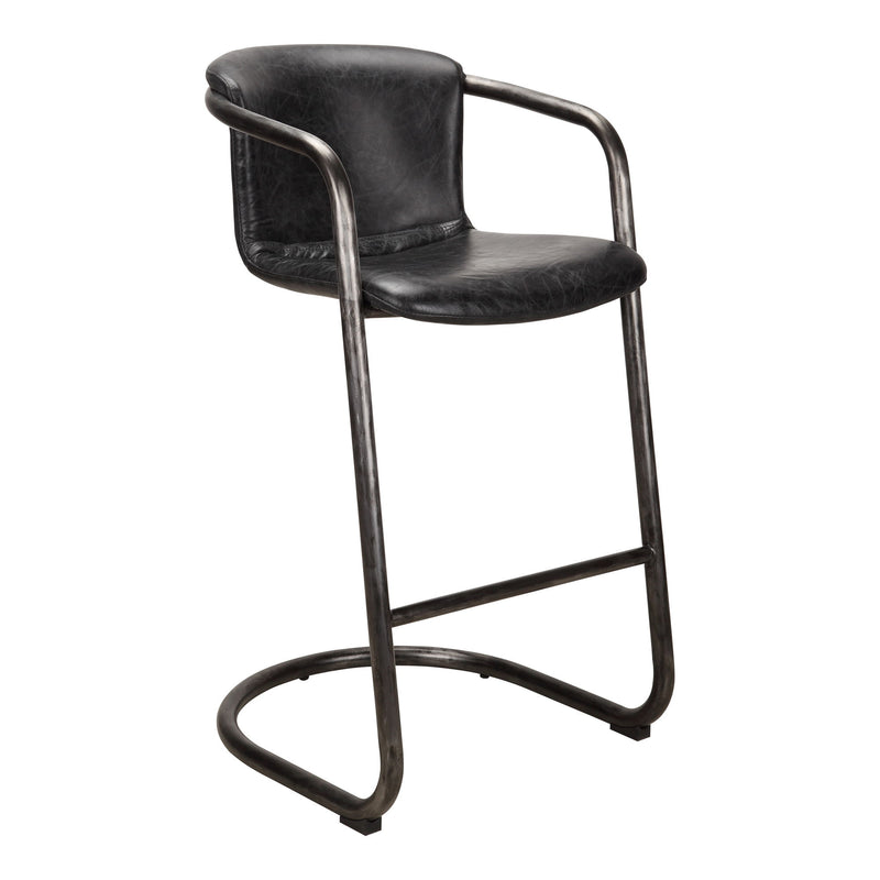 Freeman - Leather Barstool (Set of 2) - Onyx Black - JaxCo Furniture