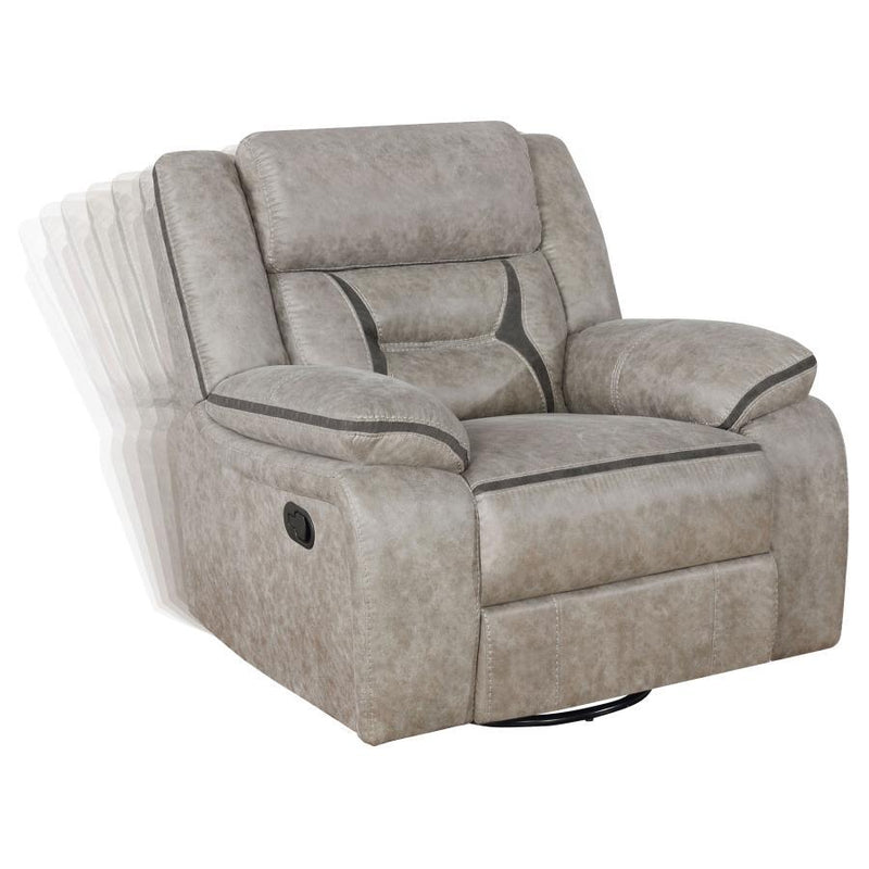 Greer - Upholstered Swivel Glider Recliner Chair - JaxCo Furniture
