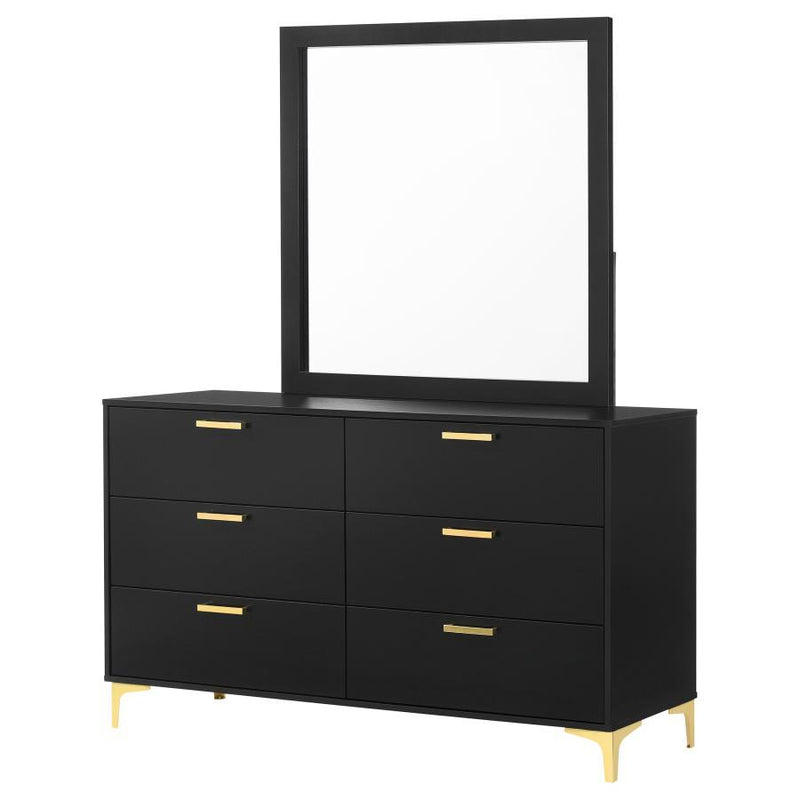 Kendall - 6-Drawer Dresser With Mirror - JaxCo Furniture
