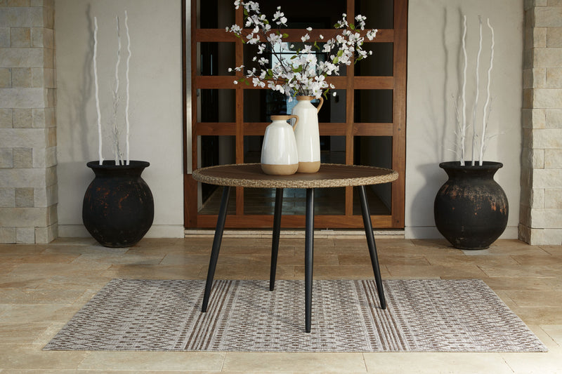 Amaris - Brown / Black - Round Dining Table - JaxCo Furniture