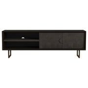 Marsden - 2 Door Mango Wood TV Stand - Charcoal Black - JaxCo Furniture
