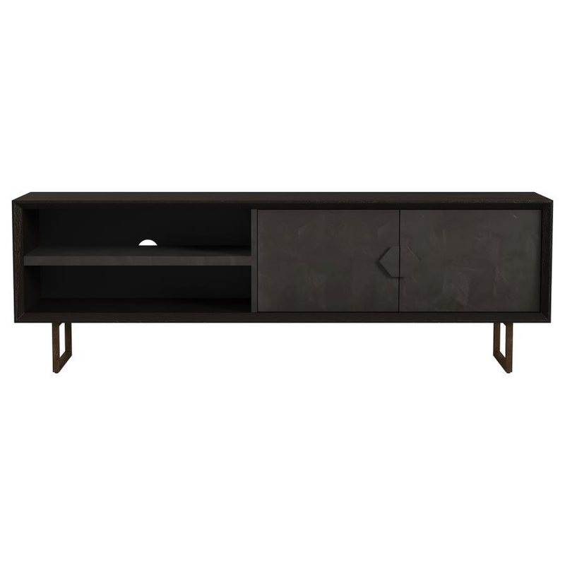 Marsden - 2 Door Mango Wood TV Stand - Charcoal Black - JaxCo Furniture