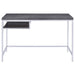 Kravitz - 1-Shelf Writing Desk - Weathered Gray - JaxCo Furniture