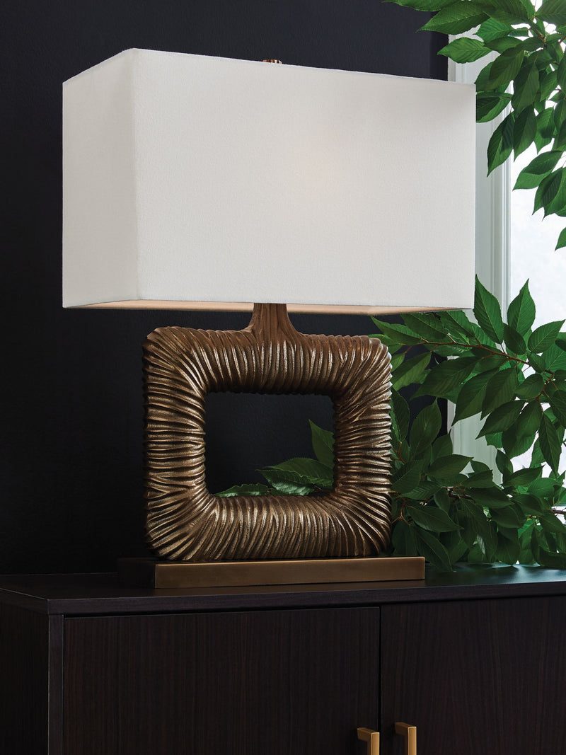 Garronby - Antique Brass Finish - Metal Table Lamp - JaxCo Furniture