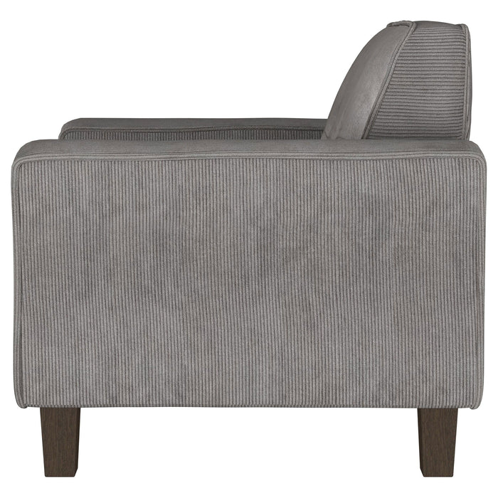 Deerhurst - Upholstered Track Arm Tufted Accent Chair - Charcoal - JaxCo Furniture