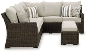 Brook Ranch - Brown - Sofa Sectional, Bench With Cushion (Set of 3) - JaxCo Furniture