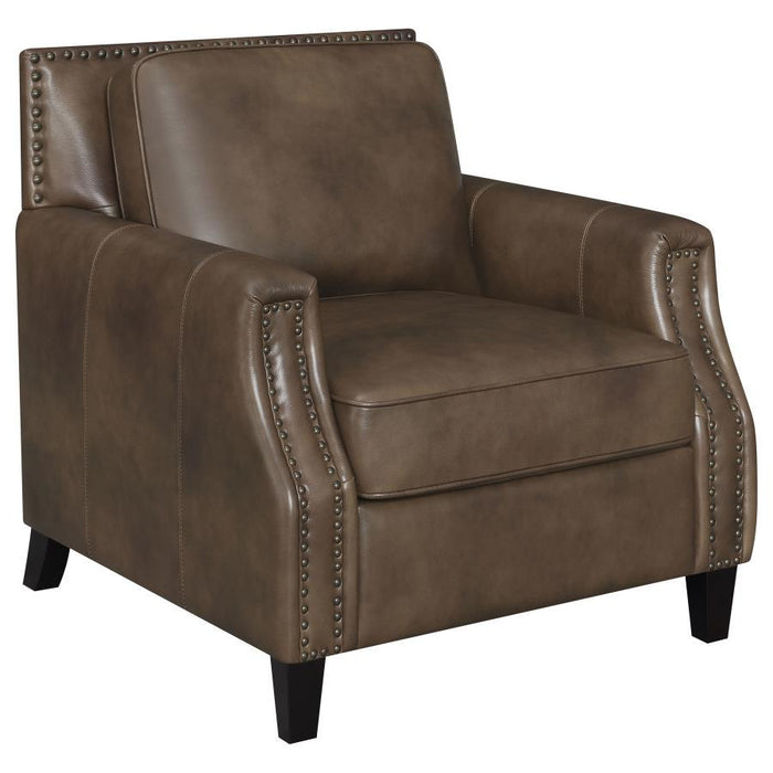 Leaton - Upholstered Recessed Arm Accent Chair - Brown Sugar - JaxCo Furniture