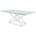 Beaufort - Rectangular Glass Top Dining Table - Chrome - JaxCo Furniture