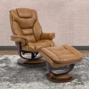 Monarch - Manual Reclining Swivel Chair and Ottoman - JaxCo Furniture