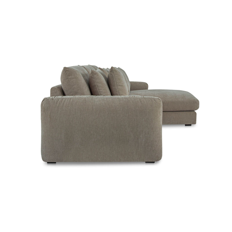 Berga - Sectional Pebble Right Stationary Sofa - Gray - JaxCo Furniture