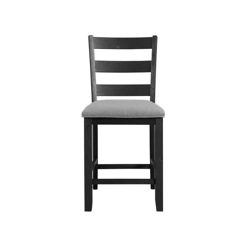 Martin - Counter Side Chair With Gray Fabric (Set of 2) - Black Finish