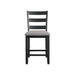 Martin - Counter Side Chair With Grey Fabric (Set of 2) - Black Finish - JaxCo Furniture