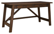 Baldridge - Rustic Brown - Home Office Large Leg Desk - JaxCo Furniture