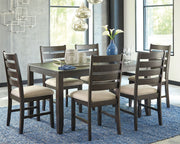 Rokane - Brown - Dining Room Table Set (Set of 7) - JaxCo Furniture