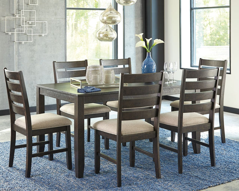 Rokane - Brown - Dining Room Table Set (Set of 7) - JaxCo Furniture