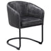 Banner - Leatherette Upholstered Dining Arm Chair - Anthracite - JaxCo Furniture