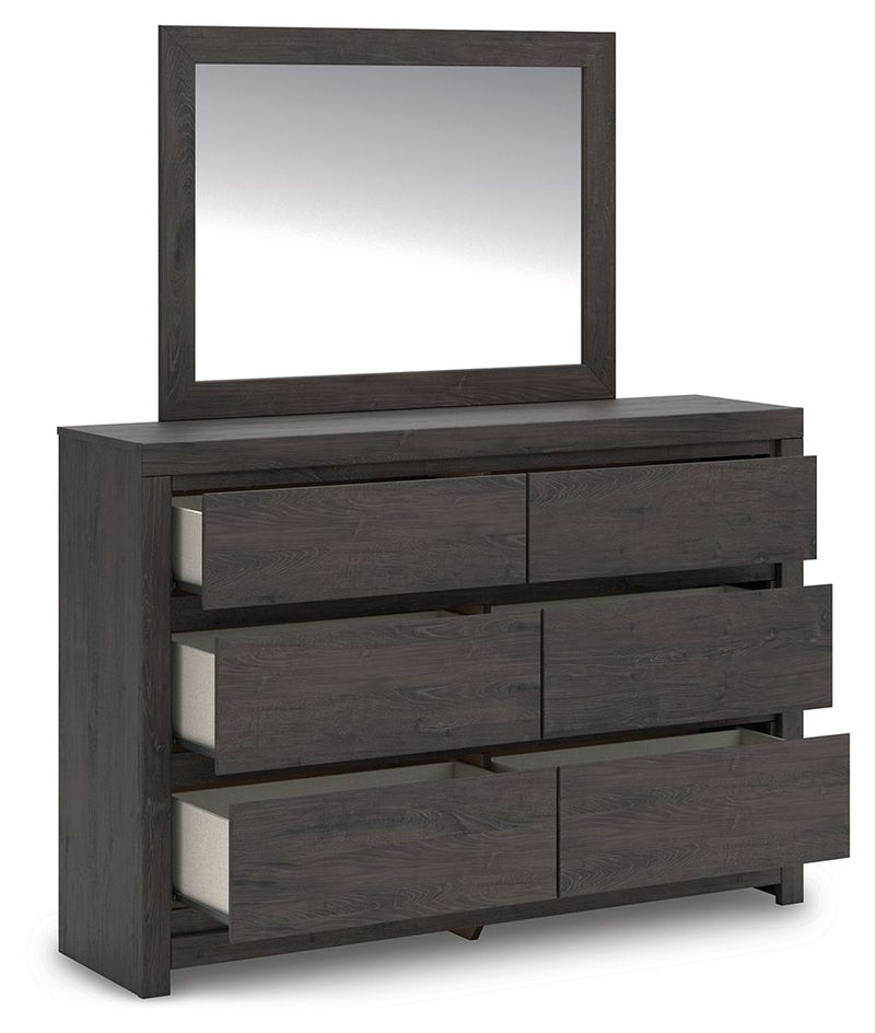 Fraluna - Charcoal - Dresser And Mirror - JaxCo Furniture