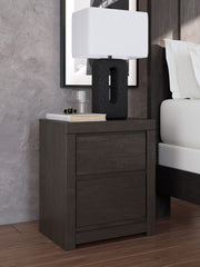 Fraluna - Charcoal - Two Drawer Night Stand - JaxCo Furniture