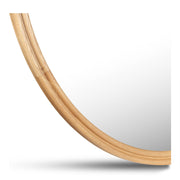 Alcott - Round Accent Mirror Large - Light Brown - JaxCo Furniture
