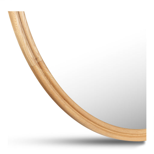 Alcott - Round Accent Mirror Large - Light Brown - JaxCo Furniture