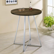 Burkhart - Round Pub Height Bistro Bar Table - Brown Oak - JaxCo Furniture