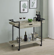 Ventura - 1-Drawer Engineered Wood Bar Cart - Gray Driftwood - JaxCo Furniture