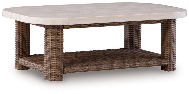Dolan Creek - Rectangular Cocktail Table - Beige / Brown - JaxCo Furniture