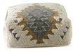 Lyssa - Jacquard Fabric Printed Pouf - Beige - JaxCo Furniture