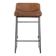 Starlet - Leather Open Road Counter Stool (Set of 2) - Brown - JaxCo Furniture