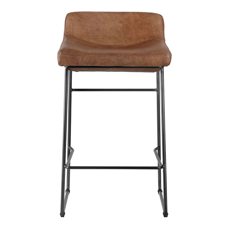 Starlet - Leather Open Road Counter Stool (Set of 2) - Brown - JaxCo Furniture