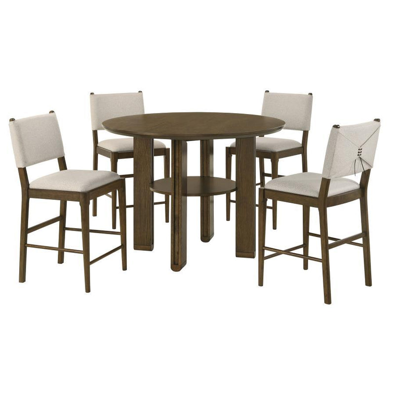Ottowa - 5 Piece Round Counter Height Dining Room Set - Brown - JaxCo Furniture