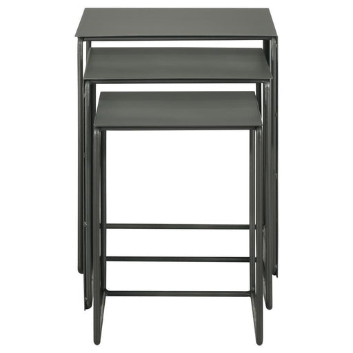 Imez - 3 Piece Rectangular Metal Nesting Table Set - Gray - JaxCo Furniture
