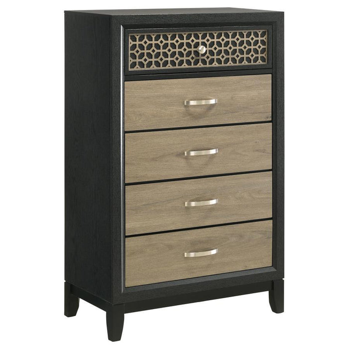 Valencia - 5-Drawer Bedroom Chest - Black - JaxCo Furniture