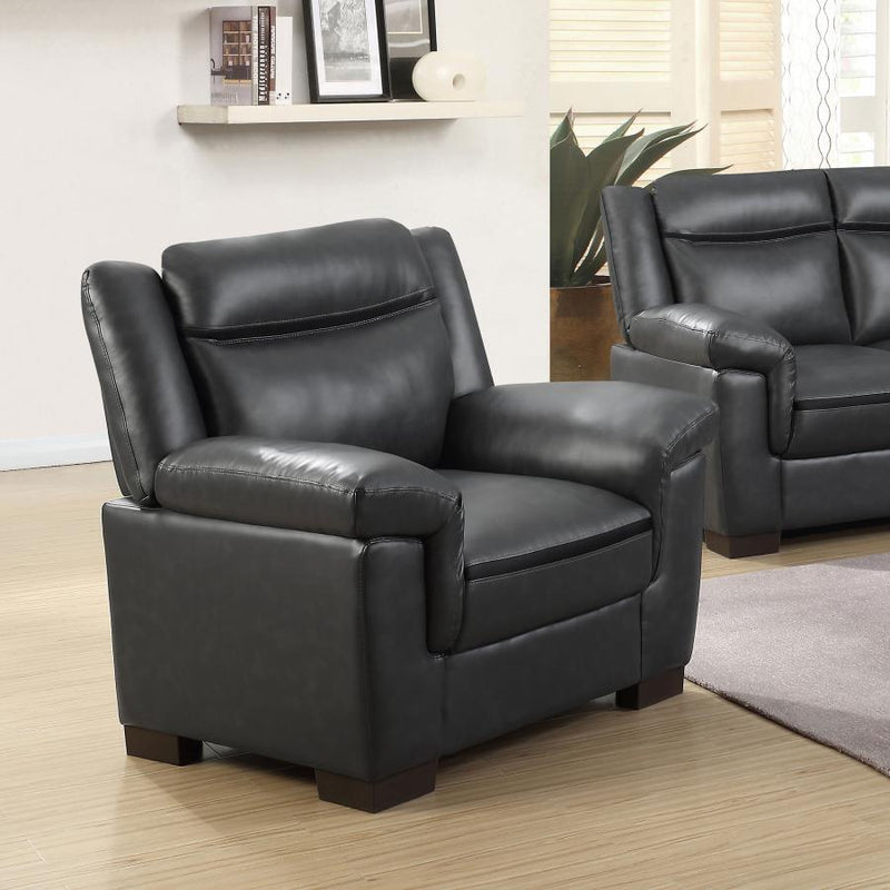 Arabella - Upholstered Padded Arm Accent Chair - Gray - JaxCo Furniture