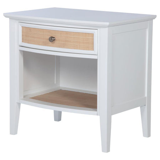 Bexhill - 1-Drawer Nightstand Bedside Table - White - JaxCo Furniture