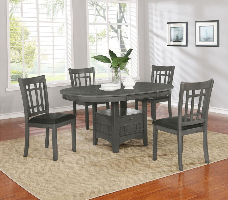 Lavon - 5-Piece Oval Extension Leaf Dining Set - JaxCo Furniture