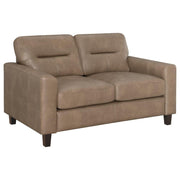Scotland - Faux Leather Upholstered Track Arm Loveseat - JaxCo Furniture